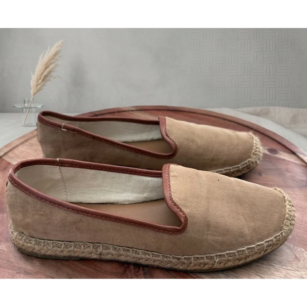 GH Bass Jenna Womens Tan Faux Suede Espadrille Loafers Slip On Shoes 5.5M